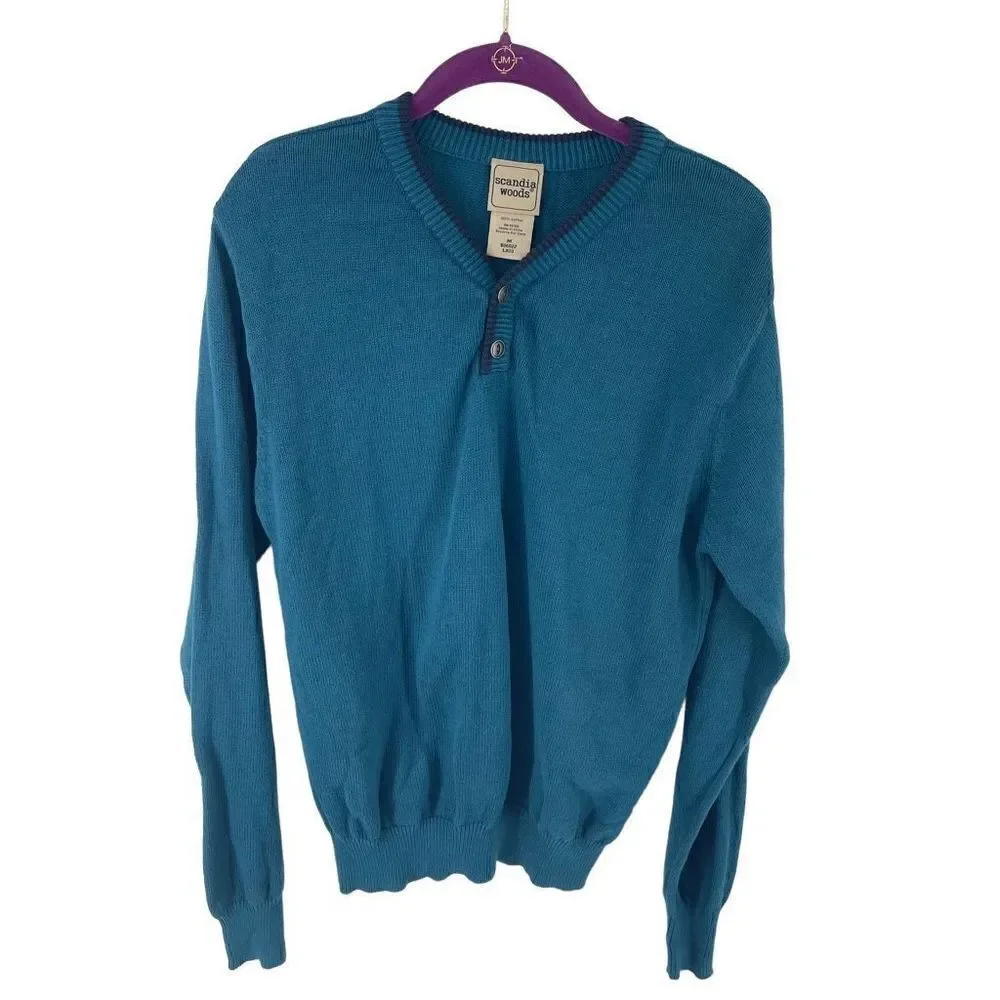 Scandia Woods mens V-neck Ribbed Knit Sweater Size M